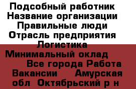 Подсобный работник › Название организации ­ Правильные люди › Отрасль предприятия ­ Логистика › Минимальный оклад ­ 30 000 - Все города Работа » Вакансии   . Амурская обл.,Октябрьский р-н